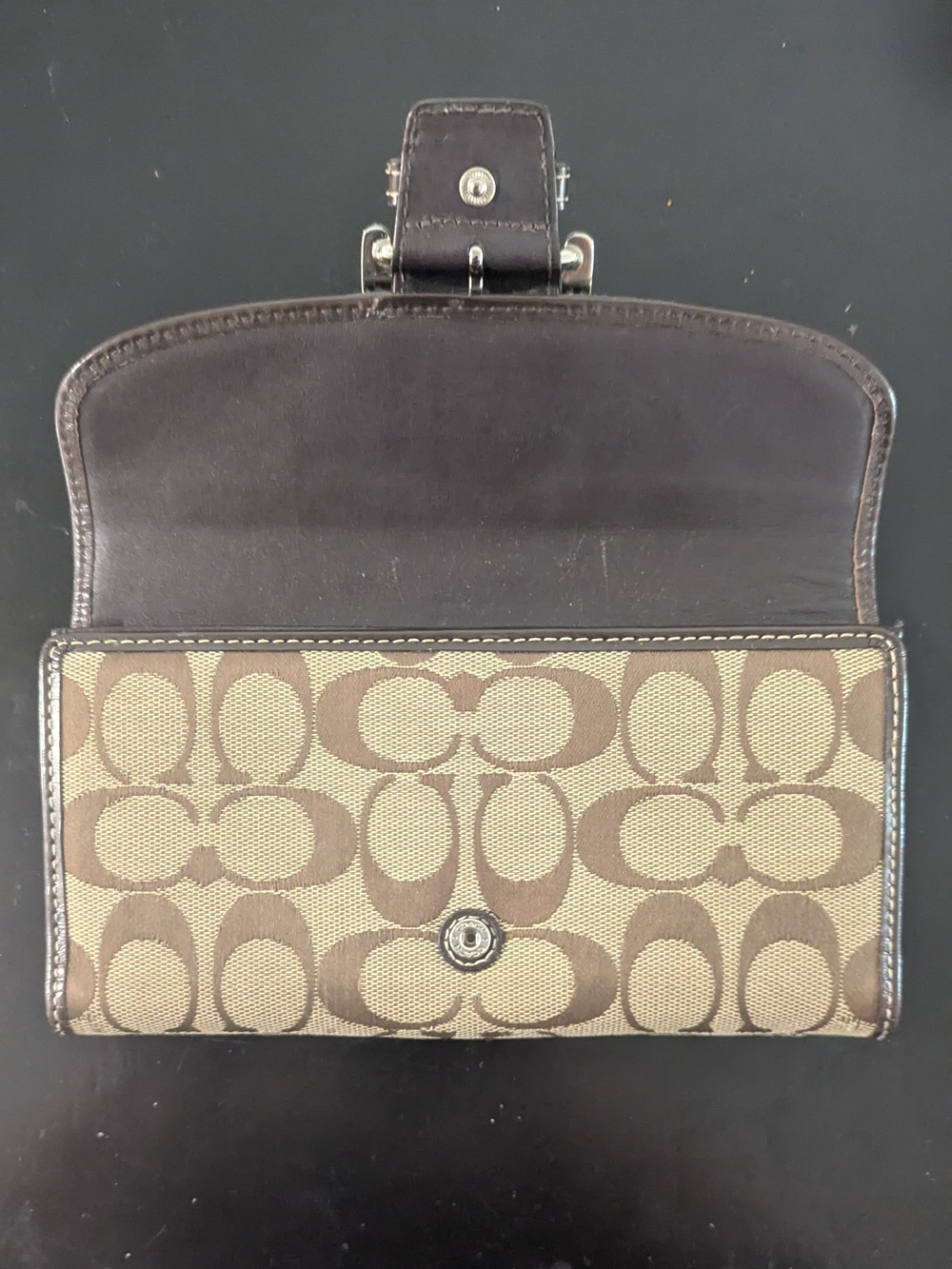 Coach Signature Canvas Buckle Wallet - Brown - Picture 4 of 5